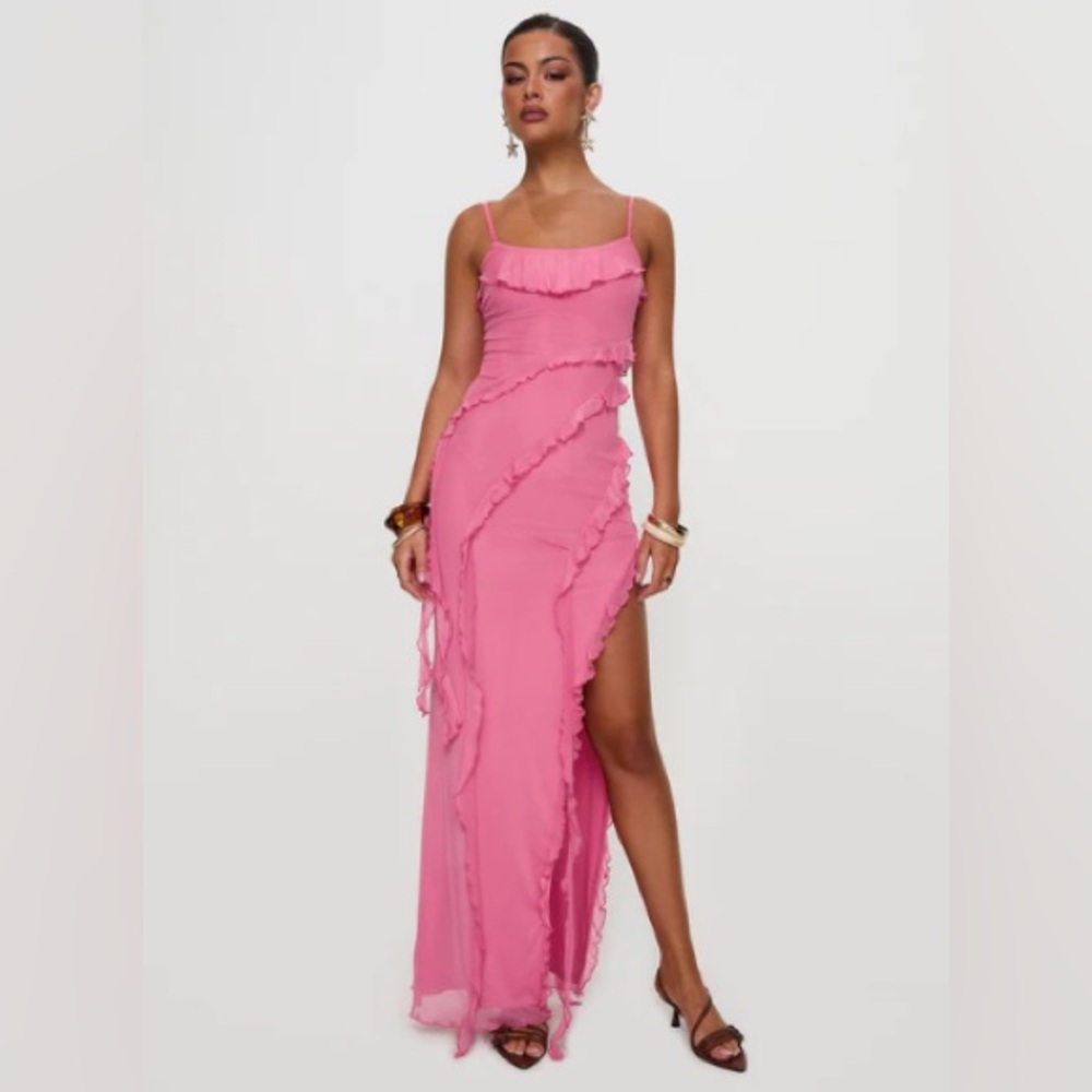 Princess Polly Pink Ruffle Maxi Dress